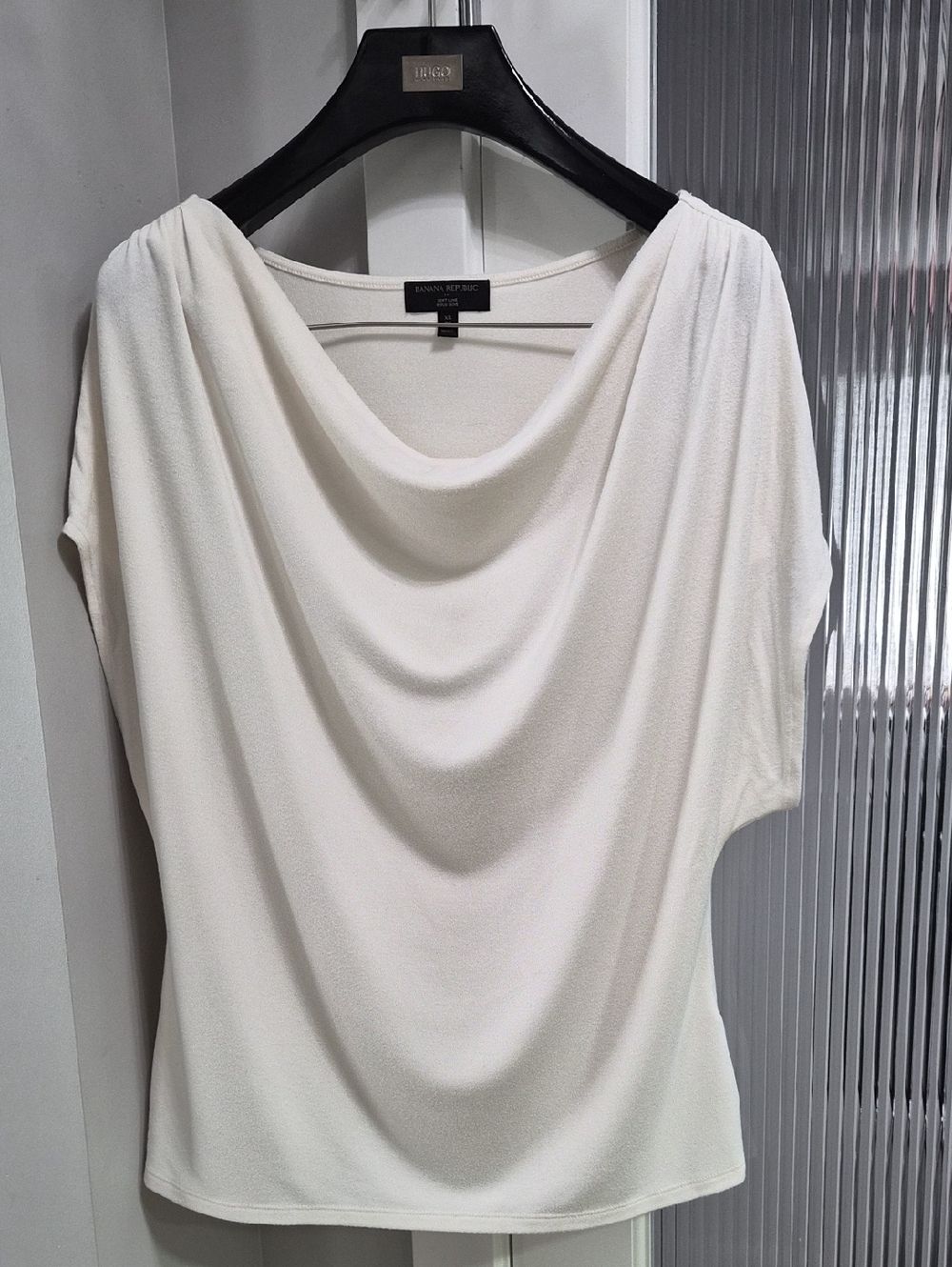 Banana Republic Ivory Drape Neck Batwing Top